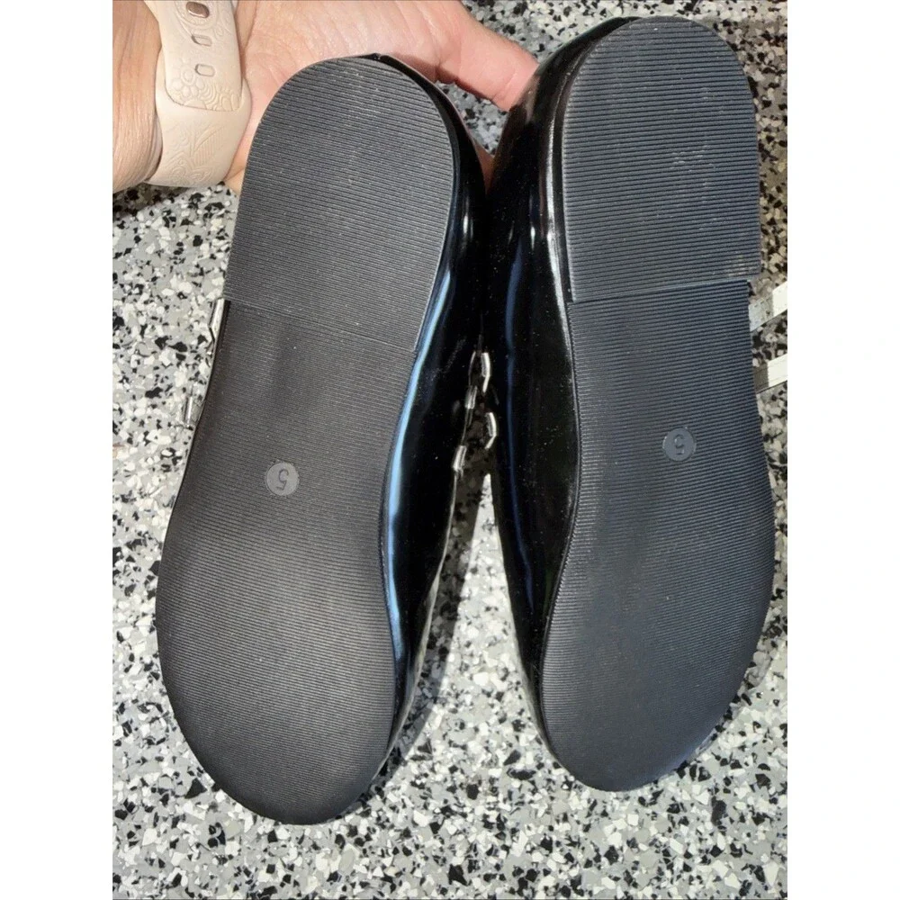 Gap Kids Sz 5 Girls Black Mary Jane Flats Double Buckle Straps Round Toe Black